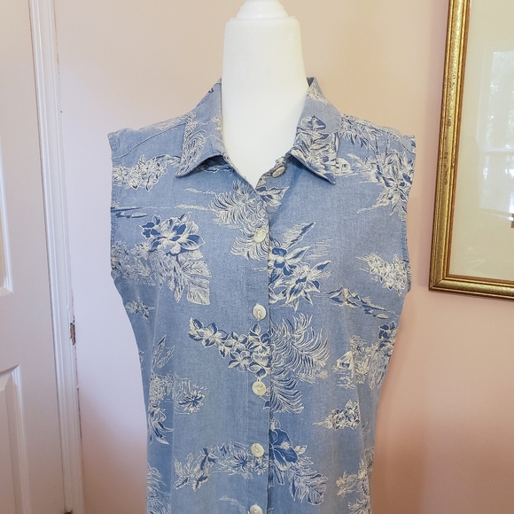 Blue Hawaiian Print Maxi Dress - Picture 2 of 8